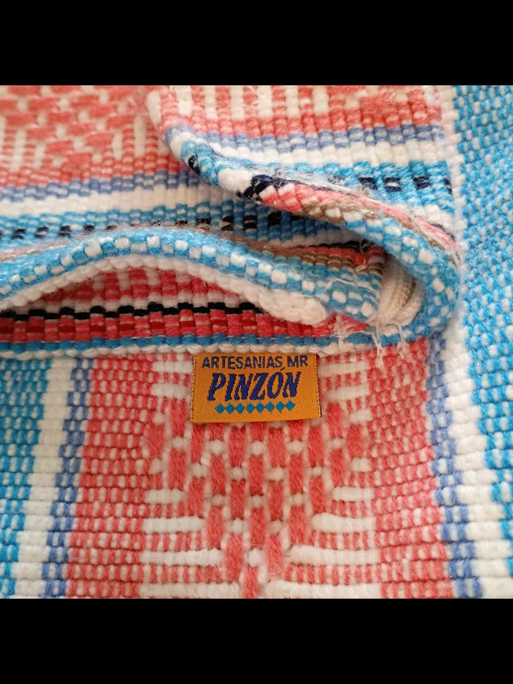 Pink & Turquoise Woven Striped Backpack